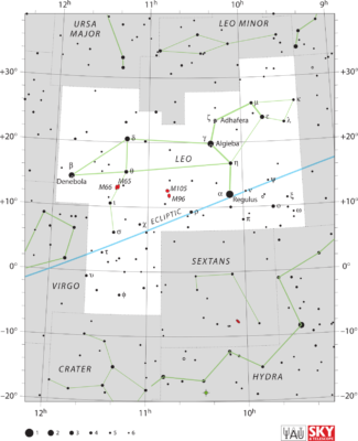 A star chart of the constellation Leo