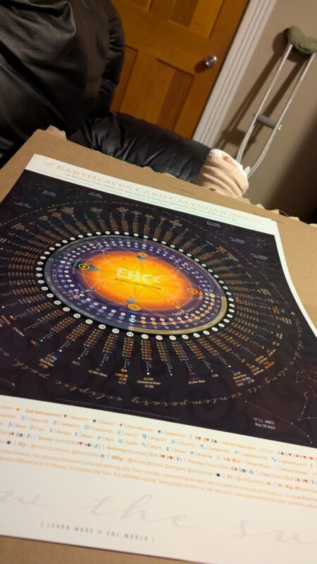 The first press proof of the EHCc 2025-26 NightSky Mandala Poster has arrived. (And, yes, that is a cast!!!)